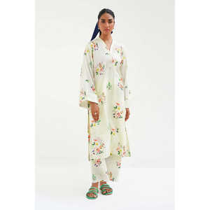 Ensemble coordonné imprimé en coton et viscose KST-43362 en tissu crêpe pour la saison printemps/été - Product Image 4