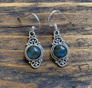 Good Looking Labradorite Stone Dangle Earring 8MM Vintage Children's Wedding Engagement Party - Product Image 5