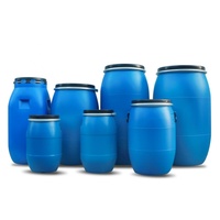 Meilleur prix Tambour en plastique 200L Baril chimique en HDPE bleu 200 litres/kg Seau de moulage par soufflage Double couvercle Tambour en plastique de 55 gallons