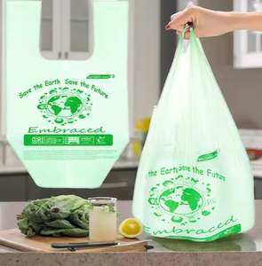 Amidon de maïs écologique personnalisé sac poubelle compostable haut plat biodégradable poubelle doublure fond étoile gravure impression - Product Image 3