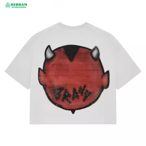 T-shirt décontracté unisexe à col rond large et manches courtes, surdimensionné, pour homme, 220 g/m², 100 % coton, respirant, écologique - Product Image 4