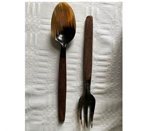 Juego de Cubiertos de cuerno de búfalo marrón y negro de 2 piezas, herramientas únicas de servicio de cuerno ligero de lujo para ensalada, los más vendidos en la India 13 - Product Image 3