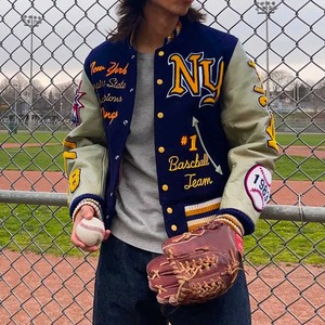 Wholesale Customize Chenille Embroidery Patch Baseball <b>Jackets</b> Vintage Letterman Varsity <b>Jackets</b> for Men - Product Image 3