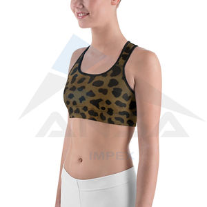Soutien-gorge de sport à soutien élevé pour femmes avec bretelles croisées respirant 100% coton Sublimation impression pour ensemble d'entraînement de Yoga - Product Image 2