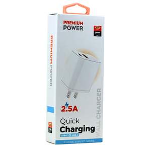 Adaptateur de chargeur mural universel 2.5A USB-C, charge rapide, sortie PD 5V/2.5A, avec protection contre les courts-circuits, pour tous les téléphones - Product Image 3