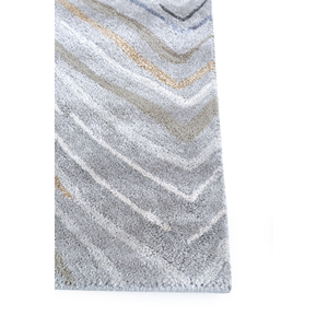 Genesis Beige & <b>Brown</b> Hand Tufted <b>Wool</b> & Viscose Rug Chevron Pattern for Home Use-Taq-4318 - Product Image 4