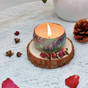 ขวดโหลใส่เทียนเคลือบแบบผงเคลือบพร้อมฝาปิดสุดเพอร์เฟกต์สำหรับตกแต่งบ้านห้องรับแขกร้านกาแฟโถใส่เทียน - Product Image 1