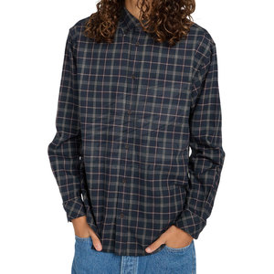 Chemise en flanelle pour homme avec broderie personnalisée, manches longues, 100% coton, motif uni, fermeture à boutons, respirante, séchage rapide, fabrication en usine - Product Image 3