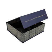 Boîte cadeau rigide de luxe classique noire grande boîte de présentation magnétique pour emballage de caviar avec insert en mousse noire