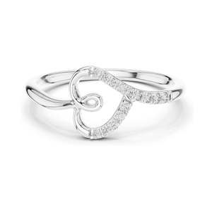 Anillo de Diamante Cultivado en Laboratorio de 0.081 CT para Mujer con Diseño en Espiral, Claridad VVS-VS EF, Oro de 18KT, 14KT, 10KT y Plata 925, Color Rosa - Product Image 2