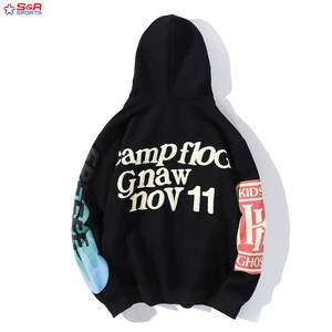 Nuevo último diseño Puff impresión sudaderas precio bajo 2025 nuevo estilo mejor Color sólido básico algodón mezclado Puff impresión sudaderas con capucha - Product Image 2