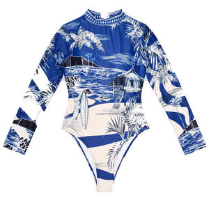 Traje de baño deportivo de una pieza para mujer, el mejor diseño, traje de baño adelgazante de Color caramelo con parte inferior de Bikini transpirable - Product Image 3