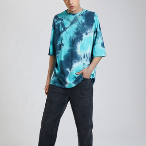 Camisetas personalizadas de alta calidad con cuello redondo para hombre, camisetas con estampado de tinte de algodón 100%, camiseta supersuave con tinte de corbata para hombre - Product Image 6