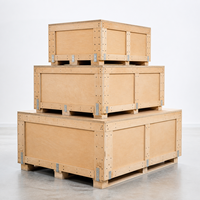 Conteneur d'expédition en contreplaqué renforcé empilable pour le transport maritime longue distance, boîte de protection pour équipements lourds