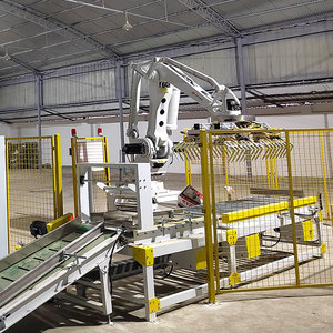 Hoàn toàn tự động 25kg 50kg Pallet Stacker cho túi carton trường hợp Cánh tay robot Túi carton trường hợp hộp Kawasaki palletizer Dây chuyền đóng gói - Product Image 5