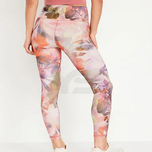 Venta caliente de las mujeres de tiro medio Spandex Crossover elástico Yoga Leggings sólido sublimación impresa para deportes gimnasio Fitness entrenamiento - Product Image 2