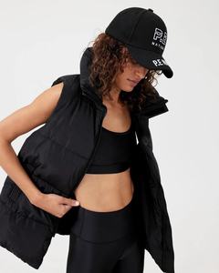 Chaqueta acolchada a prueba de viento para mujer, chaleco largo brillante de plumón de burbujas para invierno - Product Image 4