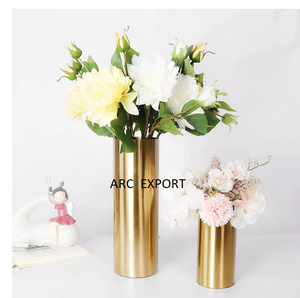 Florero de latón puro, decoración de boda, floreros y macetas de latón de forma redonda martillada del fabricante y exportador - Product Image 4