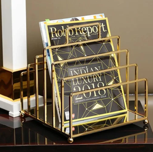 ที่วางนิตยสารโลหะอเนกประสงค์ ชั้นวางอเนกประสงค์ สไตล์โมเดิร์น ปรับแต่งสีและโลโก้ได้ สำหรับใช้ในโรงแรม จัดระเบียบการอ่าน - Product Image 2