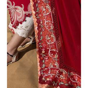 <b>Chiffon</b> Embroidered Crimson Shirt with <b>Chiffon</b> Dupatta and Embroidered <b>Trouser</b> Set-BIC-4623 - Product Image 3