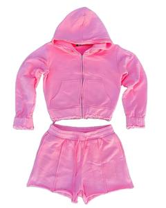 Custom Logo Women's Winter 2 Piece Above <b>Knee</b> Vintage Casual Set 100% Cotton Fleece Soft Fabric Digital Printing - Product Image 3