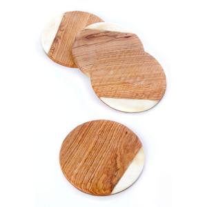 Wild Acacia <b>Wood</b> Coasters with Dyed Bone Inlay High Quality Bone Inlay Coaster Indian Manufacturer Bone Inlay Coffee Tea Cup - Product Image 2