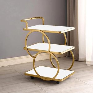 Grand chariot de rangement en métal à trois niveaux avec roues verrouillables, idéal pour la cuisine, la salle de bain ou l'organisation du bureau - Product Image 5