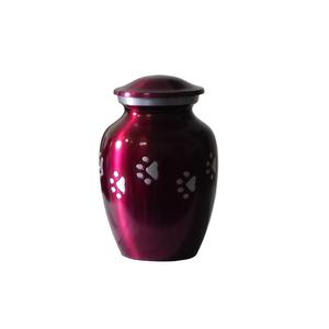 Urnas de aluminio de alta calidad para mascotas de cremación con estampado de pata y urnas funerarias de Metal con acabado de Color Rosa metálico para cenizas humanas - Product Image 6
