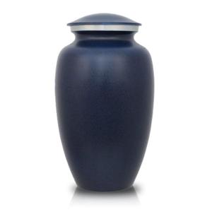 Proveedor funerario de urna de cremación azul profundo, urnas metálicas, precio barato, venta al por mayor, urnas de cremación grandes esmaltadas en azul liso para adultos - Product Image 6