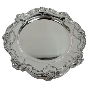 Bandeja de cargador decorativa chapada en oro, bandeja de servicio de plato de fruta para platos caseros, uso de cena con patrón - Product Image 5