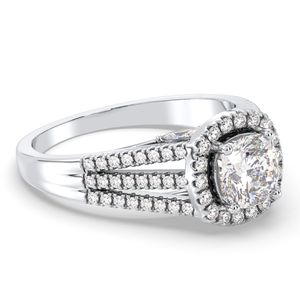 Bague de fiançailles en or blanc 14 carats avec diamant rond de 2,5 carats, best-seller REYES, pour femmes, bijoux fins de créateur classique - Product Image 3