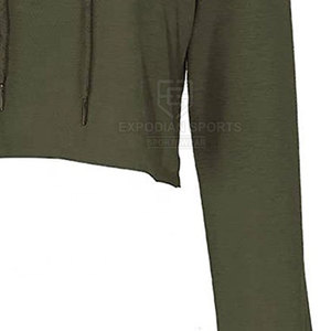 Design Your Own Customized Women Crop <b>Top</b> Hoodies <b>Winter</b> 100% Cotton Front Logo Position Eco-Friendly & Breathable - Product Image 6