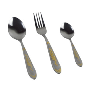 Excellent ensemble de couverts avec finition plaquée or et design combiné argent, couverts en métal pour le petit-déjeuner et la décoration de table - Product Image 1