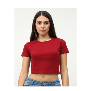 T-shirt court élégant pour femmes, en coton doux, à manches courtes, pour un style décontracté au quotidien - Product Image 3