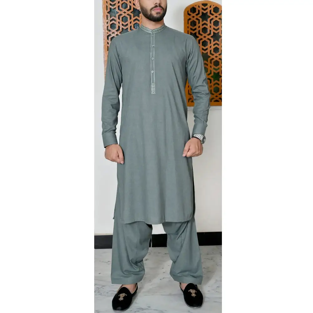 ชาลวาร์ Kameez สำหรับผู้ชายผ้าคอตตอน100% แห้งเร็วผ้าคอตตอนสำหรับฤดูร้อน