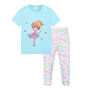 Pijama de algodón 100% transpirable para niñas, ropa de dormir, camisón