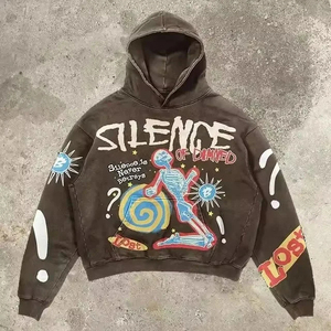 Sudadera con Capucha Extra Grande Estilo Vintage, Lavado Ácido, Unisex, Estilo Y2K, Ropa Urbana Informal, Sudadera con Capucha de Felpa Francesa, Impresión Personalizada - Product Image 6