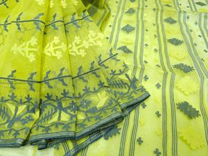 Qualité Export exclusive Dhakai Bleu Ciel Jamdani Sharee pour Femme JAMDANI TISSU VERT Bleu ROUGE Doré du Bangladesh - Product Image 2