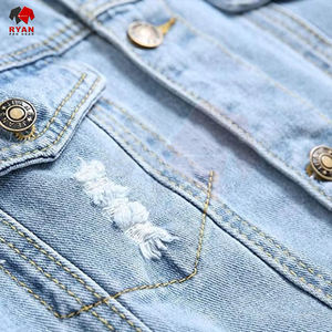 Chaqueta Vaquera Personalizada Ryan Pro Gear para Hombre, Cierre de Botones, Tela Transpirable con Logotipo Personalizado - Product Image 4