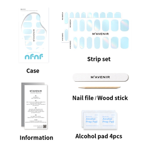 HOLOGRAMA AZUL LEMONADA InstaWrap-Pegatinas de uñas de gel sin lámpara, & Stick Peel, apariencia de salón instantánea (32PCS) - Product Image 4