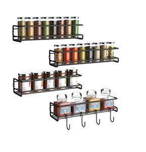 Offre Spéciale Étagère murale noire pour épices de cuisine Armoire de cuisine en métal Étagère pour épices Prix bon marché. - Product Image 1