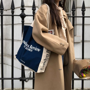 Premium Quality Eco-Friendly Striped Cotton Canvas Tote <b>Bag</b> Stylish Versatile Daily Shopping Companion with Foldable Design - Product Image 3