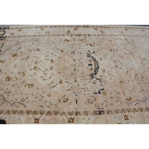 พรมตุรกี, พรมวินเทจขนาดใหญ่ 5.1x10.3 ฟุต, พรมขนสัตว์สีขาวสไตล์ตะวันตกเฉียงใต้ - Product Image 4