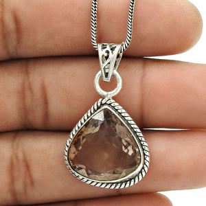 เครื่องประดับคุณภาพดี925สเตอร์ลิงเงินธรรมชาติควอตซ์อัญมณีทรงหยดน้ำของขวัญจี้เสน่ห์สำหรับวันคริสต์มาสผู้ผลิต - Product Image 2