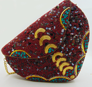 Sac de soirée Lowellcraft de luxe en métal mosaïque, pochette à rabat scintillante pour femme, sacs de soirée haut de gamme en gros - Product Image 6
