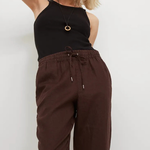 Custom <b>Linen</b> <b>Suit</b> With <b>Trousers</b> of Ladies Wide Leg <b>Trouser</b> Women Made by Pakistan OEM Serviced - Product Image 6