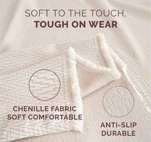 Chenille 3-Seater <b>Sofa</b> Slipcover | Furniture Protector <b>Cover</b> Premium Chenille 3-<b>Seat</b> Couch <b>Cover</b> Soft Textured Fabric Throw - Product Image 6