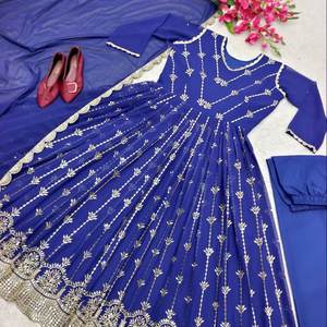 Haute qualité Multi-Zari brodé travail Faux floraison paillettes vêtements traditionnels indiens pour la fête fabriqué au prix de gros - Product Image 1