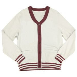 Venta al por mayor color cremoso invierno acrílico cárdigan suéter de color personalizado y bordado suéter de punto Sorority University College - Product Image 1