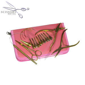 Juego al por mayor de alicates de microeslabones reutilizables Kit de herramientas de extensión de cabello de acero inoxidable dorado de plasma para profesionales - Product Image 1
